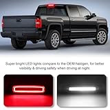 SHINEFIT LED Third 3rd Brake Light Replacement for Silverado Sierra 1500 2500HD 3500HD 2014-2019 Smoked Lens High Mount Stop Brake Light F1 Style Strobe Light