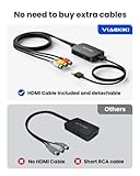 RCA to HDMI Converter,Viagkiki AV to HDMI Adapter,RCA to HDMI Composite Audio Video Converter for PS1, PS2, PS3, STB, Xbox, VHS, VCR,Black-Ray DVD Players(HDMI Cable Included)