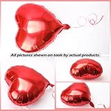 30 pcs Red Heart Balloons 18" a bunch of Heart Love Foil Helium Balloons, Helium Support Valentines Day Wedding Bridal Engagement Party Anniversary Mother's Day Decorations