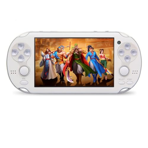 CZT Handheld Game Console 4.3 inch Double Joystick 8GB Build in 2200 Retro Game Video Game Console Arcade Multiple Emulator Mini Portable Game Player MP3/4 TV Out Gifts for Children/Men(White)