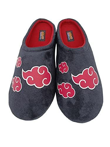Officially Licensed Naruto Shippuden Anime Design Slippers for Adults, Red, 7-8