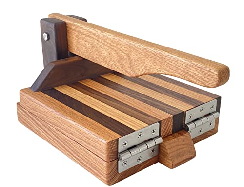 Central Coast Woodworks Tortilla Press - Red Oak & Walnut- 8 inch Wooden Tortilla Press, Hardwood Tortilla Maker, Square Wood Flour Tortilla Press for Mexican Tortillas Roti Burrito, Tacos, Patacones