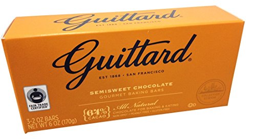 Guittard, 64% All Natural Cocoa Baking Bars, Semi Sweet, 6oz Package (Pack of 4)