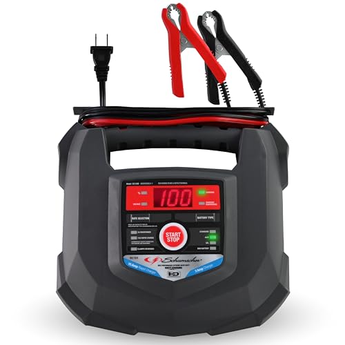 Schumacher Electric Car Battery Charger and Maintainer SC1280 4-in-1, 15 Amp, Fully Automatic for 6v and12v Automobile Batteries - Ideal for Motorcycles, Cars, Trucks, SUVs, Marine Batteries, and More