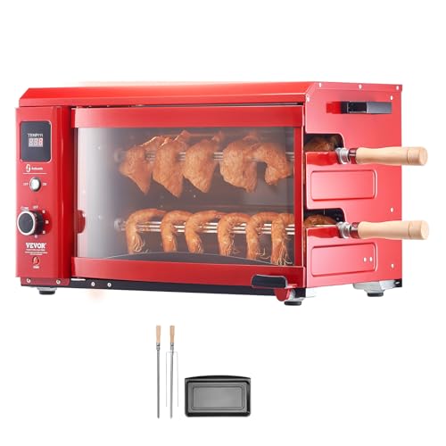 VEVOR Shawarma Grill Machine, 2 Strings of Barbecue Capacity, Chicken Shawarma Cooker Machine, Electric Broiler Gyro Rotisserie Oven Doner Kebab Machine, for Home Restaurant Kitchen Parties