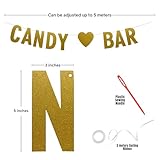 3-in-1 Candy Table Display Sets Bundle– 100pcs. Gold Party Favor Bags, Candy Scoops & Candy Bar Banner – Halloween treat bags, Halloween goodie bags, cellophane treat bags, candy bags for party favors