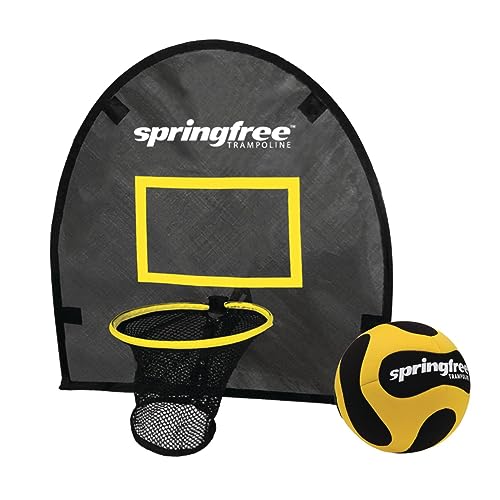 Springfree FlexrHoop Basketball Hoop Attachment for Trampolines with Ball & Pump - Soft Accessory for Outdoor Backyard Recreational Trampoline, Active Play & Jumping Fun for Kids, Adults & Family
