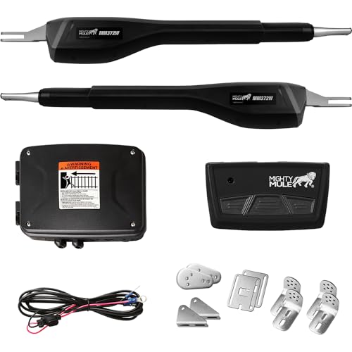 Mighty Mule MM372W Dual Automatic Gate Opener Smart and Solar Ready, Black
