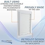 RecPro RV Skylight Window Shade | UV-Resistant Window Cover | Fits Most RV Skylights