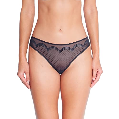 Huit Women's Mid-Rise Tanga, Black