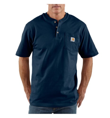 Carhartt Men's Workwear Pocket Henley Shirt, Navy, X-Large