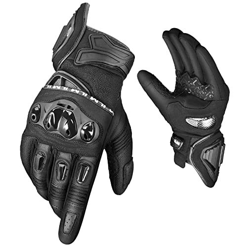 ILM Motorcycle Gloves for Men and Women Touchscreen Riding Gloves Motorbike Motocross Dirt Bike ATV Model-WD01(Black,X-Large)