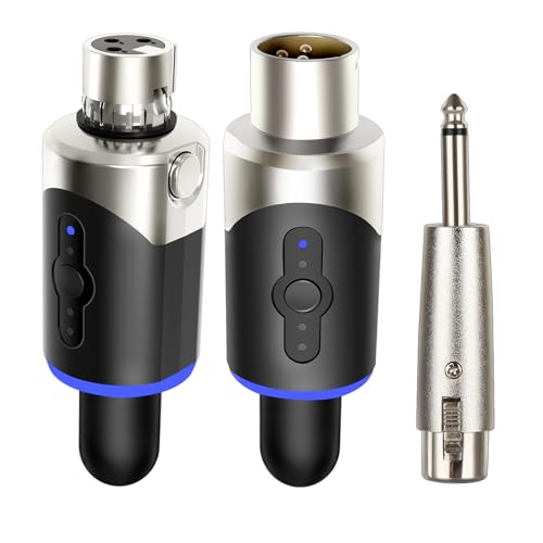 Sovvid UHF Wireless XLR Microphone Transmitter Receiver Plug-on Mic Adapter 4 Channels Wireless Microphone System for Dynamic Microphones PA System and Audio Mixer DSLR Camera (SW-007)