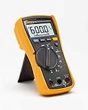 Fluke 115 Digital Multimeter, Measures AC/DC Voltage To 600 V & Current to 10 A, Measures Resistance, Continuity, Frequency & Capacitance, Includes Battery, Holster & 4mm PVC-Insulated Test Lead