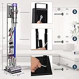 Lasvea Vacuum Stand for Dyson V6, V7, V8, V10, V11, V12, V15 Cordless Cleaners - Heavy Base Metal Bracket Holder with Trigger Lock, On/Off Control Clamp, Accessory & Attachment Storage