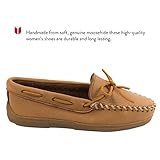 Minnetonka Women's Moosehide Classic Slip-On,Natural,8 M US