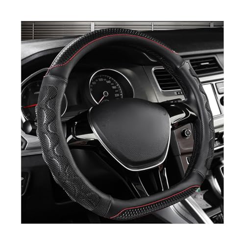 DXNQ Car Steering Wheel Cover, 15 Inches 3D Honeycomb Design Car Steering Wheel Protector with Comfy Grip, Breathable Anti-Slip D-Shaped Steering Wheel Sleeve for Most Vehicles (Black)