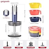 GATGOODS Cordless Food Processor for Dicing, Mincing, Puree & Whisking, BPA Free, Rechargeable Electric Vegetable & Meat Chopper, with Automatic Garlic Peeler, 4-Cup, Dishwasher Safe Parts