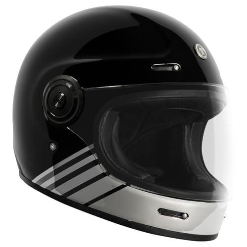 TORC T-1 Retro Full Face Helmet (Gloss Breaker Black - Large)