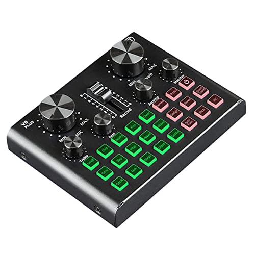 Professional Audio Mixer,V8 Plus Sound Card For Live Streaming Voice Changer Sound Card With Multiple Sound Effects,Mixer For Recording