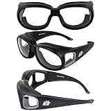 Birdz 3 Pair Swallow Fit Over Glasses Foam Padded Motorcycle Riding Safety Glasses Black Frame Clear Smoke Yellow Lens