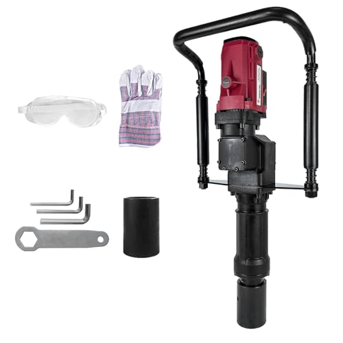 Electric Pile Driver HammerW Electric T Post Driver, 110V Handheld Pile Driver, 2100 BPM Sufficient Power, Ideal for Fence Post Construction Site, Farm Fences, Forestry Seedlings