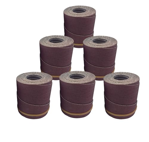 Pre-Cut Sandpaper Rolls | 80 Grit | 6 Pack | for Supermax 19-38 Drum Sander by Monarch Industrial
