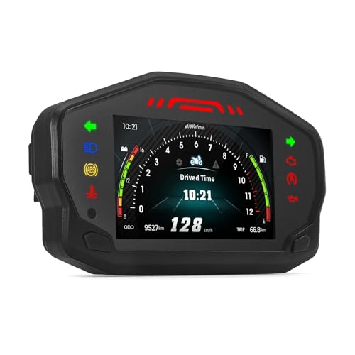 Gauge Odometer Universal Motorcycle Dashboard Tachometer Digital 12000rpm Speedometer Trip Motor Vehicle for 2-4 Cylinders Odometer