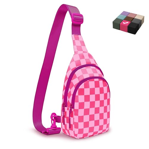 Checkered Women's Sling Bag - Stylish Small Backpack Crossbody Chest Bag & Fanny Pack Purse