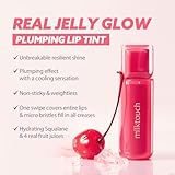 MILKTOUCH Jelly Lip Glow Tint - Hydrating Lip Gloss with Long-Lasting Moisture, Lip Stain, Lightweight, Radiant Shine, Perfect for Daily Use, Valentines Gifts, Korean Lip Oil (03 Cool Time Berry)