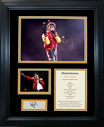 HOFSM.COM Hall of Fame Sports Memorabilia Framed Michael Jackson Thriller Album Facsimile Laser Engraved Signature Auto 11"x14" Music Photo Sig Collage