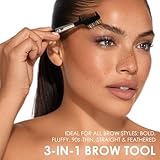 JAPONESQUE Brow & Lash Shaper with 3 Different Spoolie Brushes, for Separating Lashes, Eliminating Mascara Clumps, and Grooming and Shaping Brows