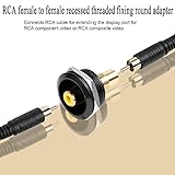 QIANRENON Gold Plated RCA Embedded Threaded Fixed Adapter, RCA Female to Female Panel Mount AV Connector, for Audio,Video,TV,Phono,Speaker,RCA Cable,Amplifier(Yellow)