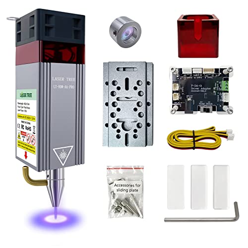 LASER TREE Laser Engraver Module, 10W (10000mW) Optical Power Laser Engraver Module w/Air Assist, Built-in FAC, Double Ultra-Fine Compressed Spot Higher Accuracy Laser Head Class 4,24V