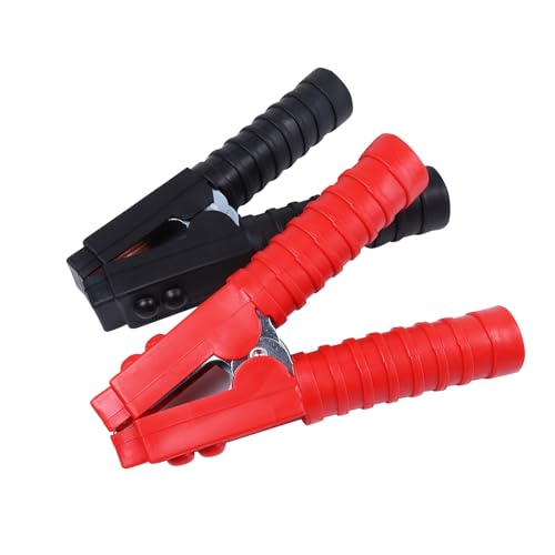 Pure Copper 1500A Jumper Cable Clamp,Heavy Duty, Replacement, Insulated Handle, Durable for Truck Car Batteries (Black + Red) 2PCS