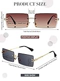 Weewooday 8 Pairs Vintage Rimless Rectangle Sunglasses Tinted Lens Gold Metal Frameless Eyewear Sunglasses for Women Men