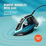 PurSteam SteamTech Elite 1750W Steam Iron, Digital Temp Control & LED Display, Ceramic Soleplate, Adjustable Steam, Self-Clean, Anti-Calc, Anti-Drip, Auto Shut-Off