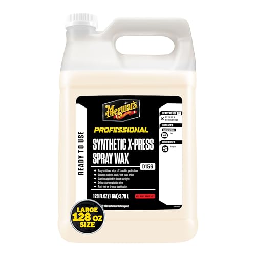 Meguiar's D15601 Synthetic X-Press Spray Wax for Car Detailing, Creates a Deep Shiny Look, Can Be Applied to Wet or Dried Paint and In Direct Sunlight, Moisture Rolls Off Waxed Paint, 1 Gallon