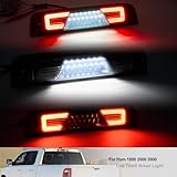 Mingrui test Led Third Brake Light for 2009-2024 Dodge Ram 1500 2500 3500 4500 5500 Pickup Trucks Rear Center High Mount Stop Lamp CHMSL White Cargo lamp OEM 3rd Brake Light Replacement Smoked Lens