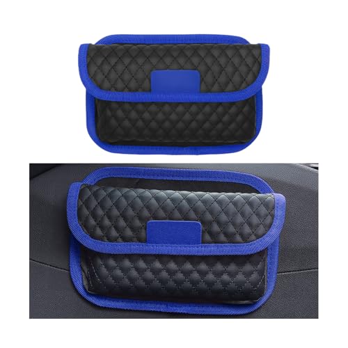 Bittwee Car Seat Side Pocket Organizer, PU Leather Multifunctional Automotive Storage Bag for Phones Keys Cards, Mini Seat Gap Filler Pouch for Door Console, Universal Vehicle Accessories (Blue)