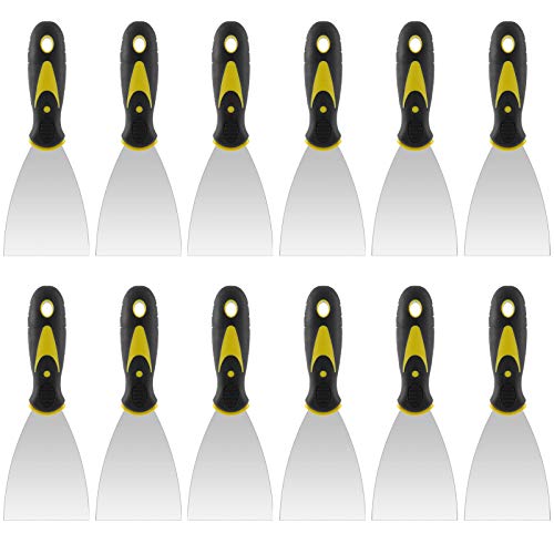 ZEONHAK 12 PCS 3 Inches Putty Knife, Heavy Duty Putty Knife Scraper, Spackle Knife for Drywall Finishing, Plaster Scraping, Patching and Painting, Decals, and Wallpaper