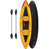 Retrospec Coaster Tandem Inflatable Kayak - 2 Person Inflatable Kayak for Adults, 500lb Weight Capacity, Puncture Resistant, Lightweight 2 Person Kayak with Adjustable Seats Paddle & Pump