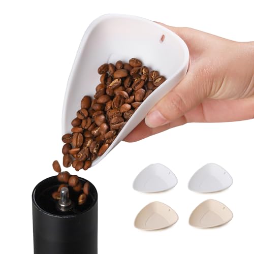 Bincoo Foldable Silicone Coffee Bean Dosing Cup 4 Pack, Flexible Weigh Coffee Bean Container-Dosing Vessel Loose Leaf Tea Vessel Single Dose Measuring Tray (Mix-set 4)