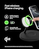 Belkin MagSafe-Compatible Charger, 3-in-1 Wireless Charging Station, Qi2-Certified 15W Wireless Charger for Apple iPhone 16 Series, Apple Watch, AirPods w/Non-Slip Base, 40W Charger Included - Black