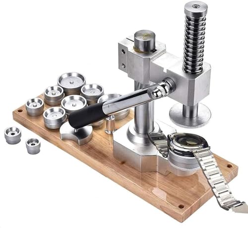 FUMBJFKT Herramientas de reparación de relojes. Máquina cilíndrica para caja de reloj. Cierre de caja de reloj con 12 sellos, kit de herramientas de repuesto de batería de reloj