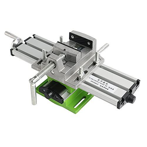 SISHUINIANHUA Precision Multifunction Milling Machine Bench Drill Vise Worktable X Y-Axis Adjustment Coordinate Table+2.5" Parallel-Jaw Vice