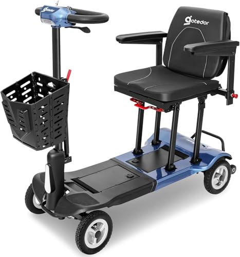 Mobility Scooters for Adults,Ultra Lightweight 36Lbs Folding Electric Powered Scooter for Senior 22 Miles Long Travel Range w/2 Lithium Batteries All Terrain Motorized Scooter Airline Approved