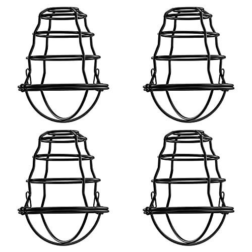 Industrial Light Bulb Cage 4 Pack, DIY Vintage Style Light Cage for Pendant Light Wall Lamp, Edison Lamp Guard, Industrial Lamp Cage, Wall Light Guard