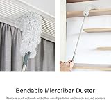 GREENTEC Household Cleaning Brush Set with Extendable Long Handle, Fiber Duster, Window Squeegee, Scrubber,Sponge Bristle Brush,Mop Plate Frame, Broom and Mop Set