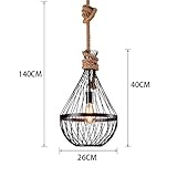 LED Modern Chandelier Lamp, American Retro Twine Pendant Light Personalized Nostalgic Industrial Metal Bird Cage Hanging Lamp Restaurant Bar Loft Droplight V intage Wrought Iron Hollow Chandelier Hang